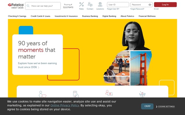 Screenshot of patelco.org