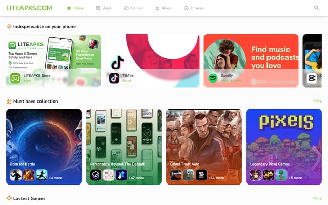 Screenshot of liteapks.com