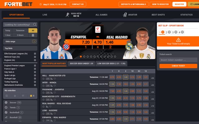 Screenshot of fortebet.ug