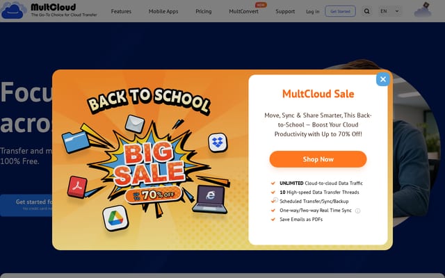 Screenshot of multcloud.com