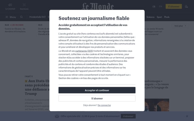 Screenshot of lemonde.fr