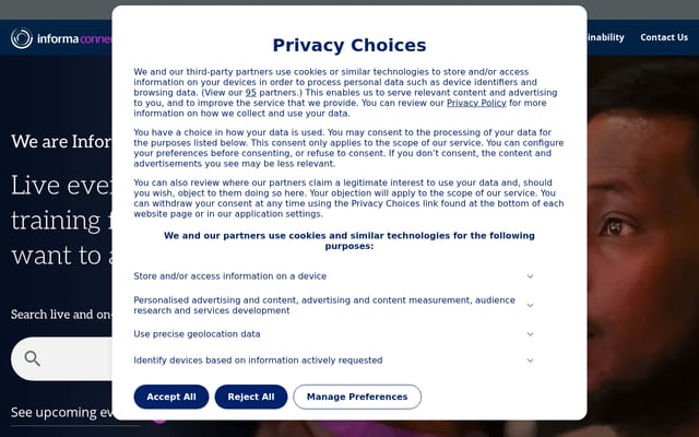 Screenshot of informaconnect.com