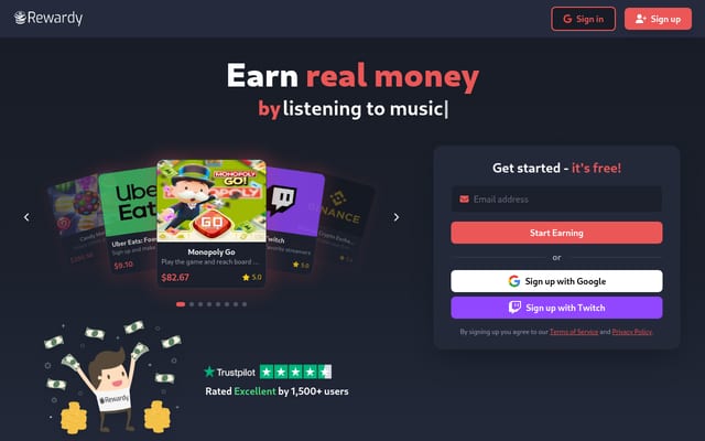 Screenshot of rewardy.io