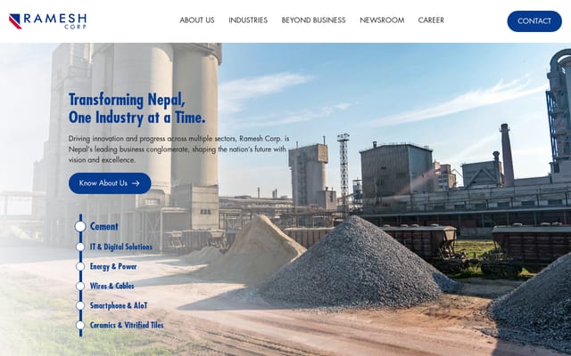 Screenshot of rameshcorp.com