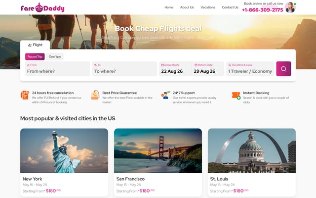Screenshot of fareodaddy.com