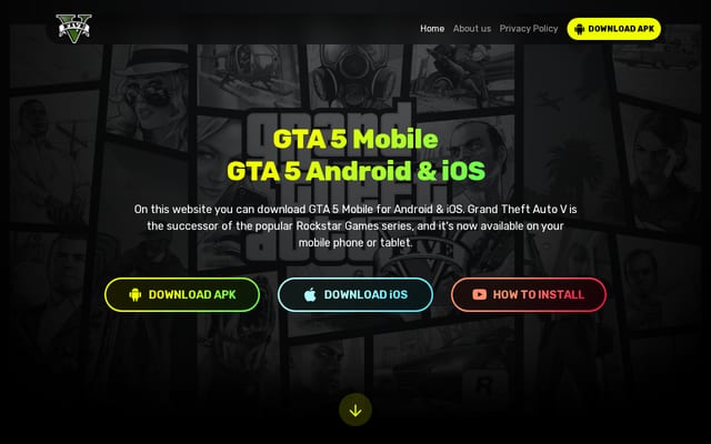 Screenshot of gta5app.mobi