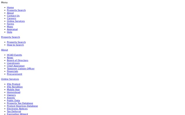 Screenshot of hcad.org