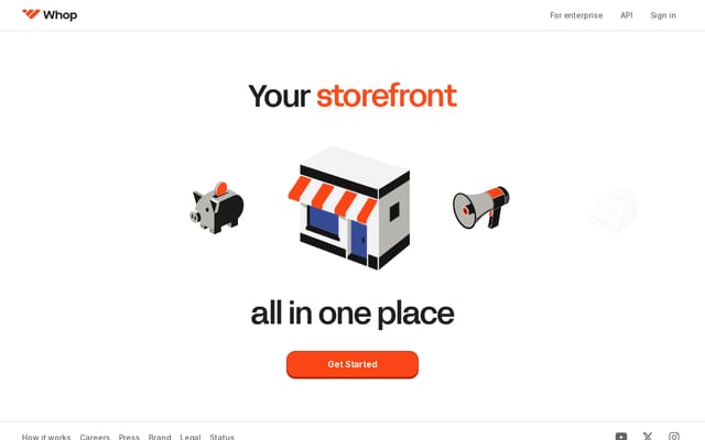 Screenshot of whop.com