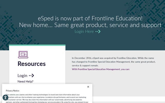 Screenshot of esped.com