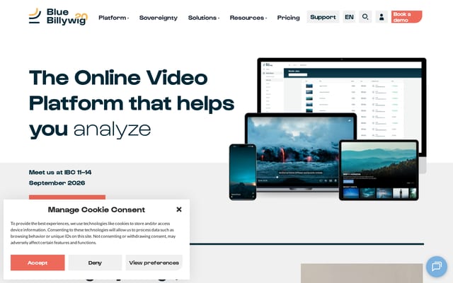 Screenshot of bluebillywig.com