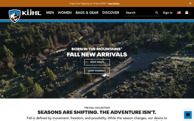 Screenshot of kuhl.com