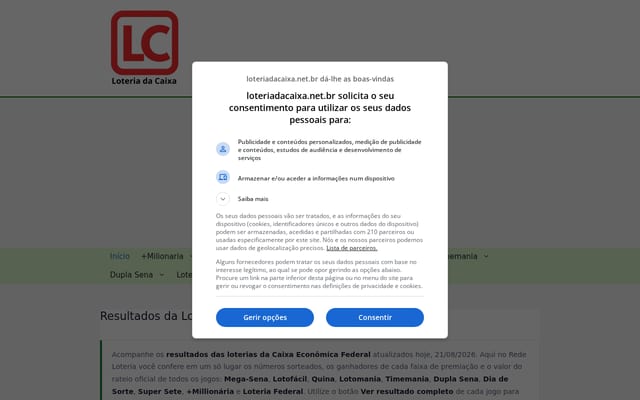 Screenshot of loteriadacaixa.net.br