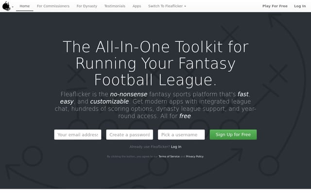 Screenshot of fleaflicker.com