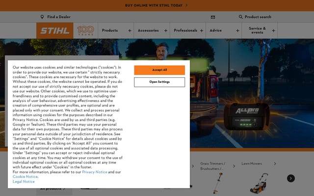 Screenshot of stihl.ca