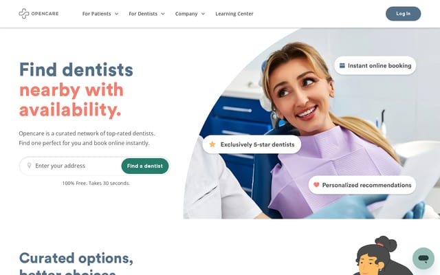 Screenshot of opencare.com