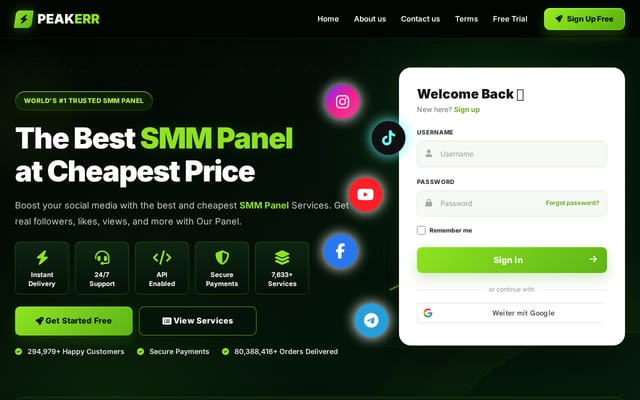 Screenshot of peakerr.com