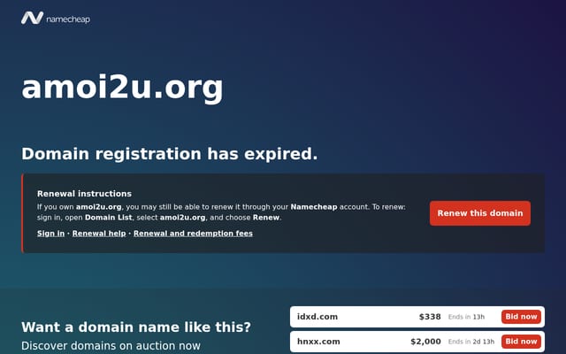 Screenshot of amoi2u.org