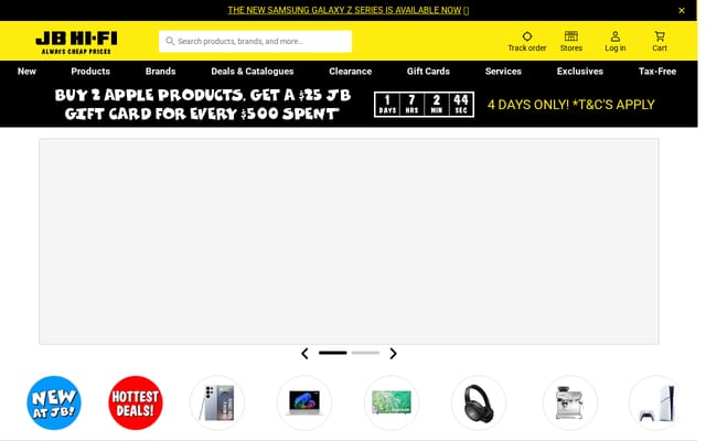 Screenshot of jbhifi.co.nz