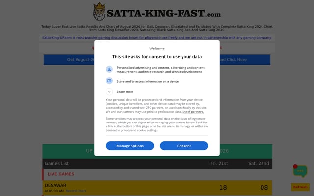 Screenshot of satta-king-up.com