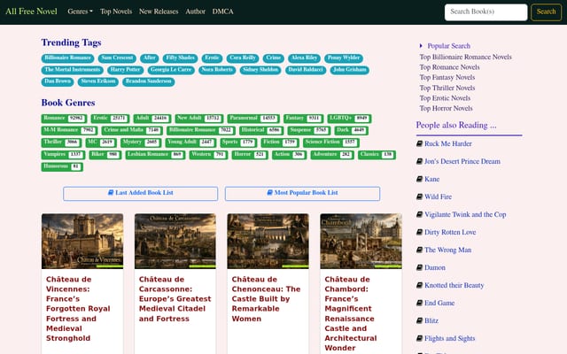 Screenshot of allfreenovel.com