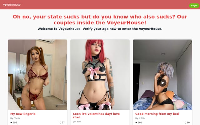 Screenshot of voyeurhouse.com
