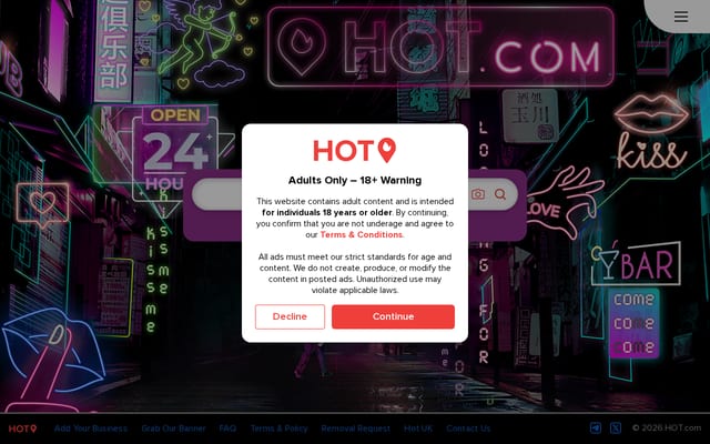 Screenshot of hot.com