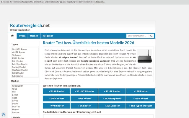 Screenshot of routertest.net