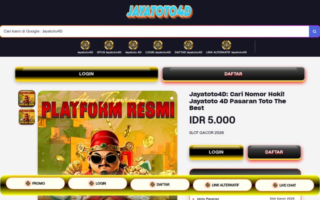 Screenshot of jayatoto4d.com