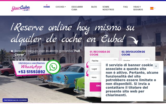 Screenshot of yourcubacar.com