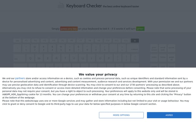 Screenshot of keyboardchecker.com