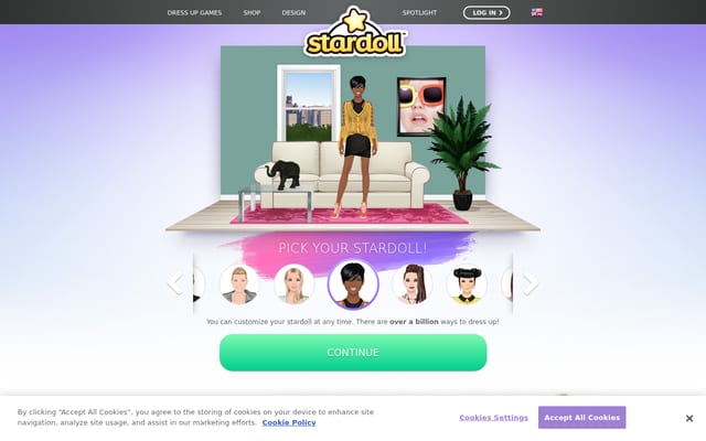 Screenshot of stardoll.com