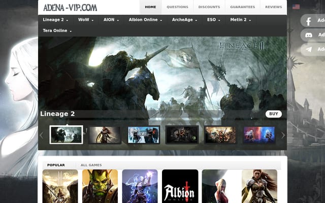 Screenshot of adena-vip.com