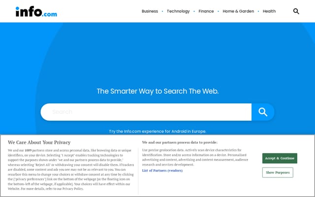 Screenshot of info.com
