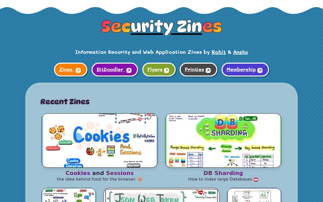 Screenshot of securityzines.com