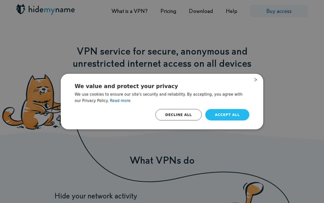 Screenshot of incloak.com