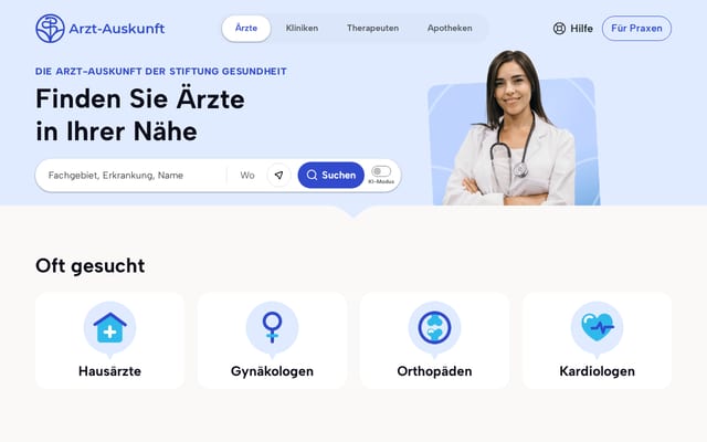 Screenshot of arzt-auskunft.de