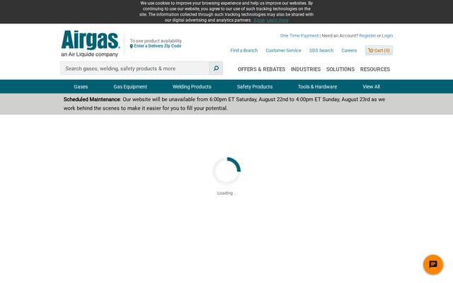 Screenshot of airgas.com