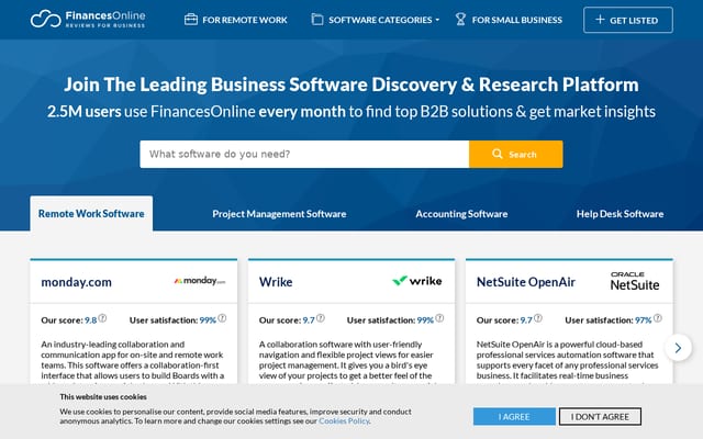 Screenshot of financesonline.com