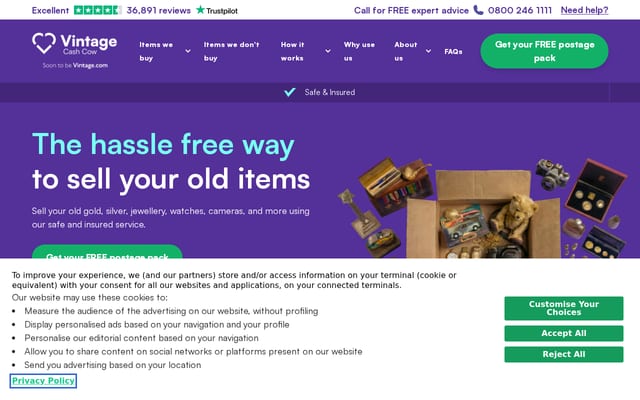 Screenshot of vintagecashcow.co.uk