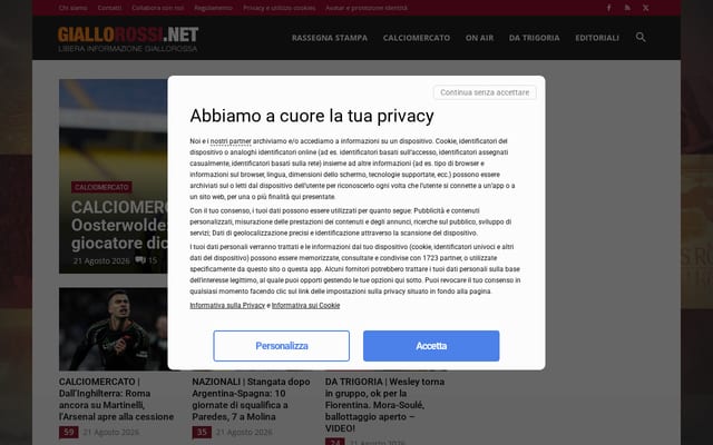 Screenshot of giallorossi.net