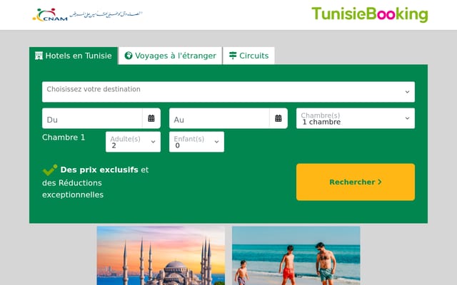 Screenshot of cnambooking.com