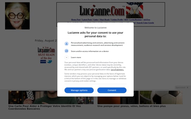 Screenshot of lucianne.com