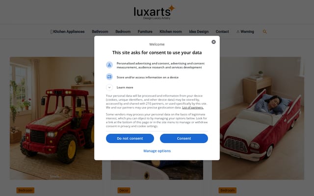 Screenshot of luxarts.net