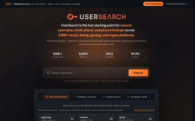 Screenshot of usersearch.org