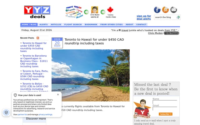 Screenshot of yyzdeals.com