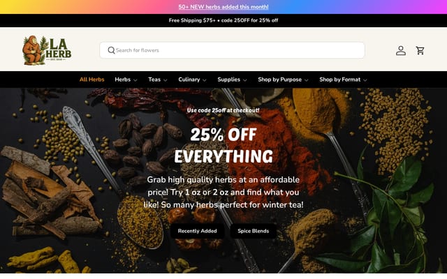 Screenshot of laherb.com