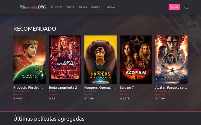 Screenshot of pelispanda.com