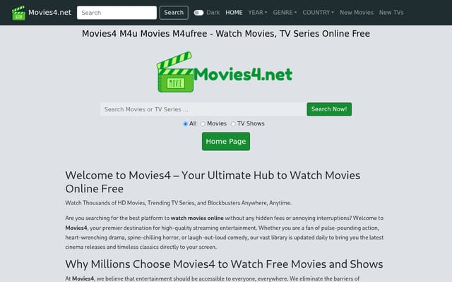 Screenshot of movies4.net