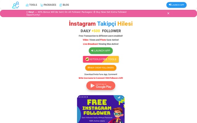 Screenshot of insfollow.com