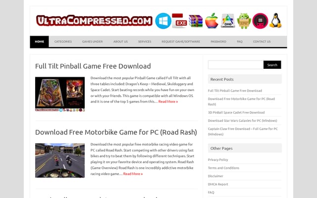 Screenshot of ultracompressed.com